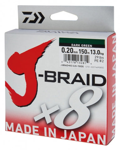 Daiwa J-Braid X8 - Dark Green - 300m