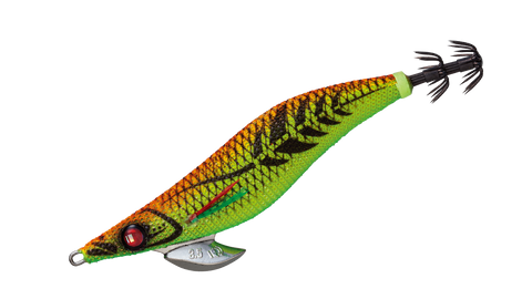 Major Craft Egizo Bait Feather ONPA Sonic (Rattle) - 3.0 - Glow Orange Chartreuse - Squid Jig