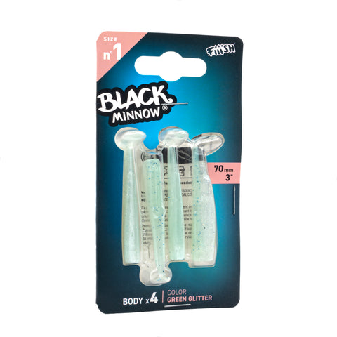 Fiiish Black Minnow - Green Glitter - Size 1