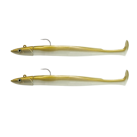 Fiiish Crazy Sand eel - Paddle Tail - Gold- Double Combo - Size 150