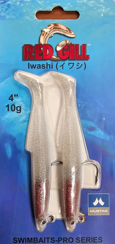 Red Gill Iwashi Swim Bait 4" - Diamond White