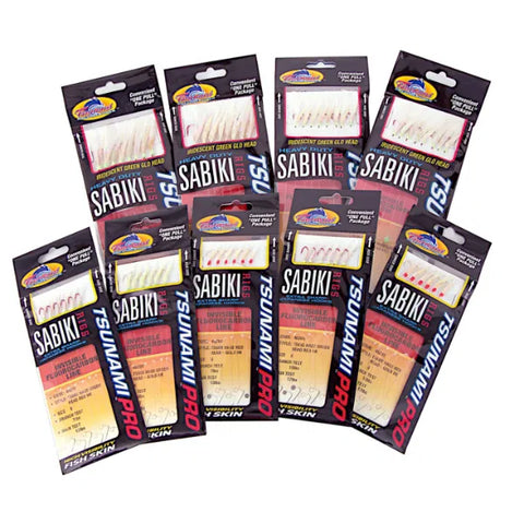 Tsunami Sabiki Rigs Glow Head Red Hook