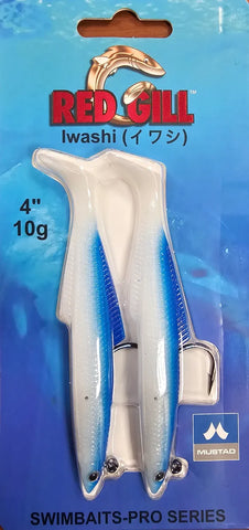 Red Gill Iwashi Swim Bait 4" - Blue/White