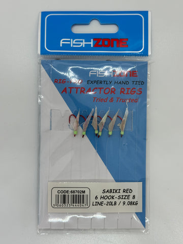 Fishzone Attractor Rigs - Sabiki Red