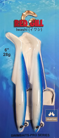 Red Gill Iwashi Swim Bait 6" - Blue/White