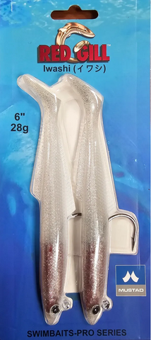 Red Gill Iwashi Swim Bait 6" - Diamond White