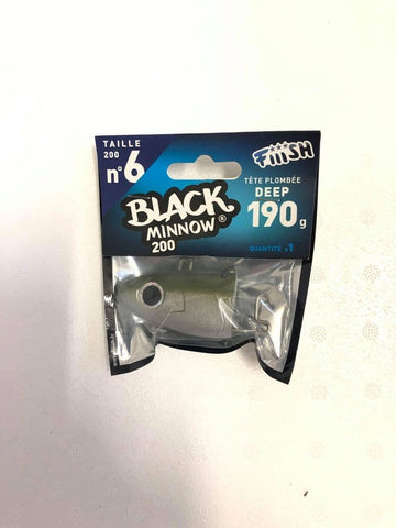 Fiiish Black Minnow - Jig Heads Deep 190g Khaki - Size 6