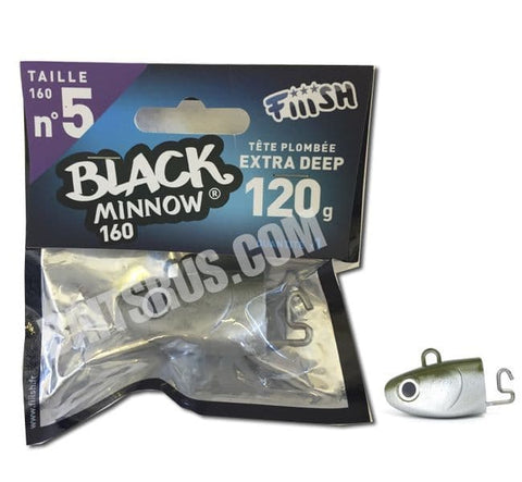 Fiiish Black Minnow - Jig Heads Extra Deep 120g Khaki- Size 5
