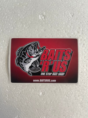 Baits'R'Us Tackle Box Sticker - Red