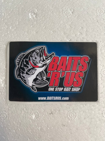 Baits'R'Us Tackle Box Sticker - Blue