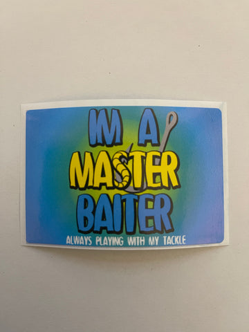 Master Baiter Tackle Box Sticker - Blue
