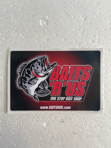 Baits'R'Us Tackle Box Sticker - Dark Red